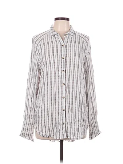 Pre-owned Cato Long Sleeve Button Down Shirt In White