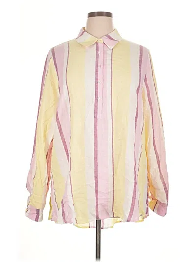 Pre-owned Cato Long Sleeve Button Down Shirt In Yellow