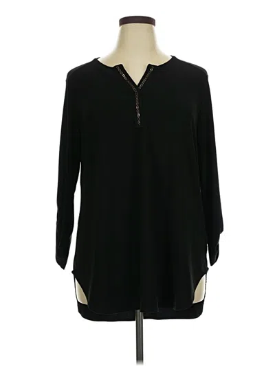 Pre-owned Cato Long Sleeve Henley Shirt In Black