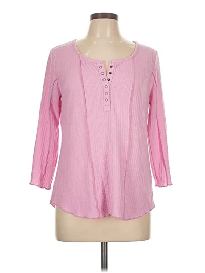 Pre-owned Cato Long Sleeve Henley Shirt In Pink