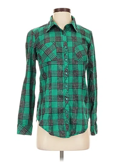 Pre-owned Cato Long Sleeve Polo Shirt In Green
