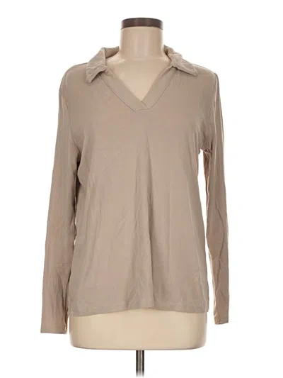 Pre-owned Cato Long Sleeve Polo Shirt In Tan