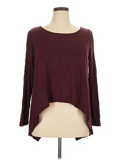 Pre-owned Cato Long Sleeve Top Burgundy Boatneck Tops