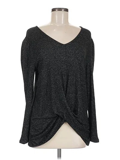 Pre-owned Cato Long Sleeve Top Gray V-neck Tops