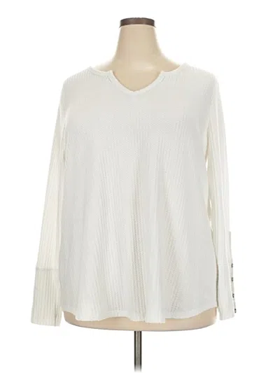 Pre-owned Cato Long Sleeve Top Ivory V-neck Tops