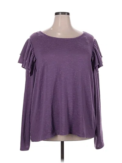 Pre-owned Cato Long Sleeve Top Purple Cold Shoulder Neckline Tops