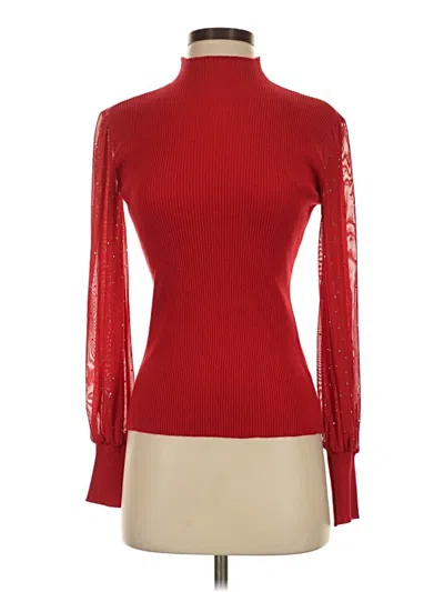 Pre-owned Cato Long Sleeve Top Red Turtleneck Tops