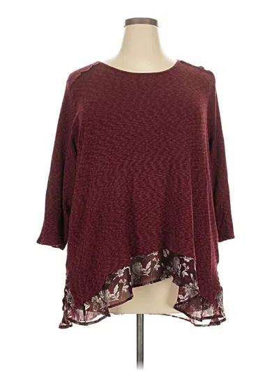 Pre-owned Cato Pullover Sweater In Burgundy