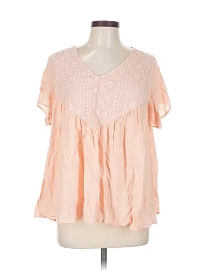 Pre-owned Cato Short Sleeve Blouse In Animal Print