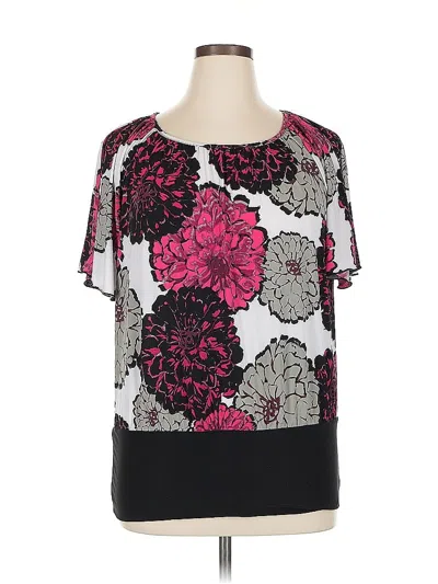 Pre-owned Cato Short Sleeve Blouse In Black