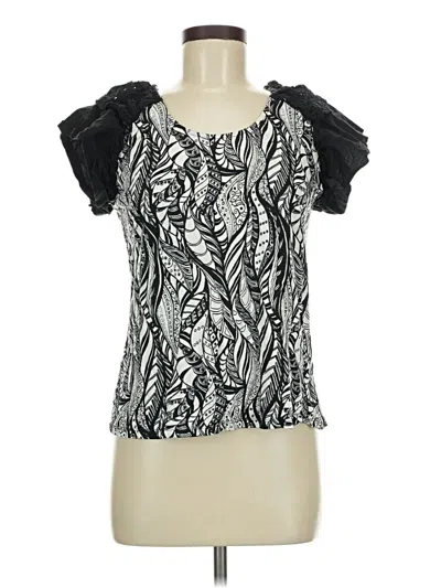 Pre-owned Cato Short Sleeve Blouse In Black