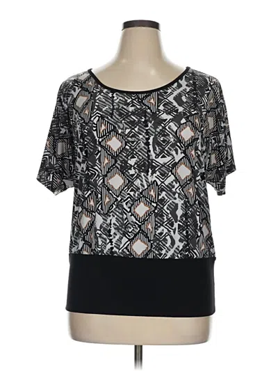 Pre-owned Cato Short Sleeve Blouse In Black