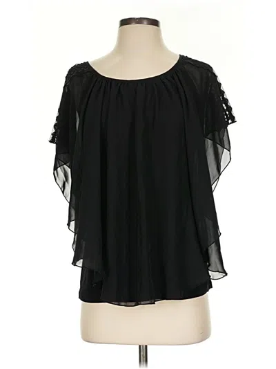 Pre-owned Cato Short Sleeve Blouse In Black