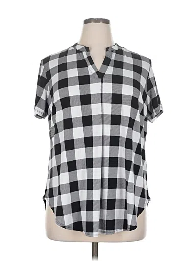 Pre-owned Cato Short Sleeve Blouse In Black
