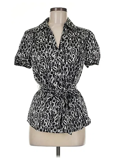 Pre-owned Cato Short Sleeve Blouse In Black