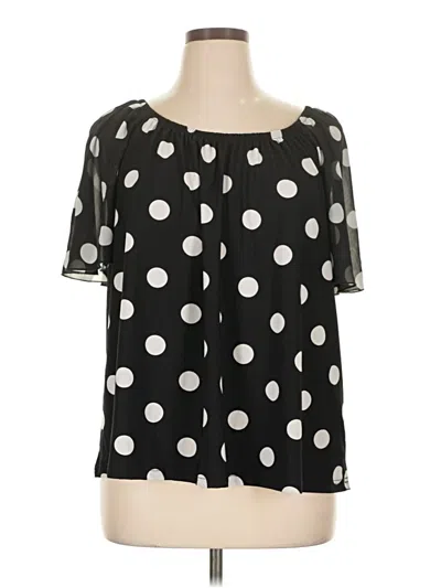 Pre-owned Cato Short Sleeve Blouse In Black