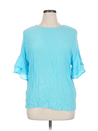 Pre-owned Cato Short Sleeve Blouse In Blue