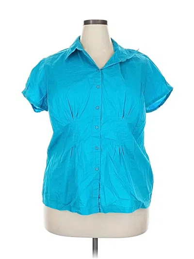 Pre-owned Cato Short Sleeve Blouse In Blue