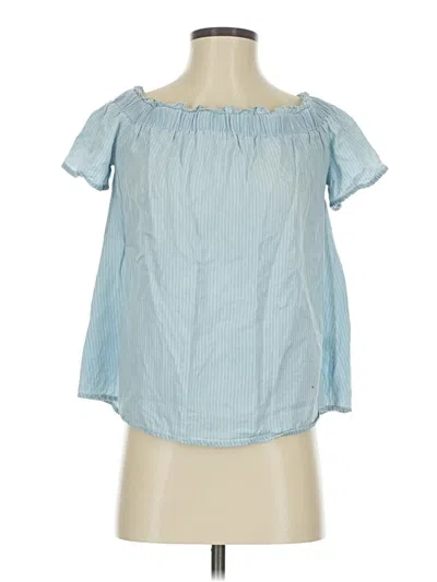 Pre-owned Cato Short Sleeve Blouse In Blue