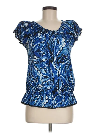 Pre-owned Cato Short Sleeve Blouse In Blue
