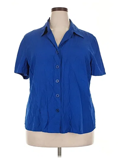 Pre-owned Cato Short Sleeve Blouse In Blue