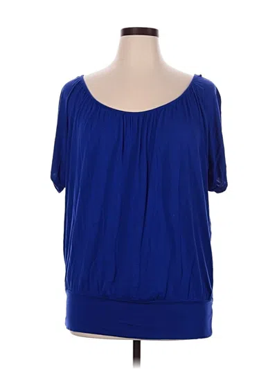 Pre-owned Cato Short Sleeve Blouse In Blue