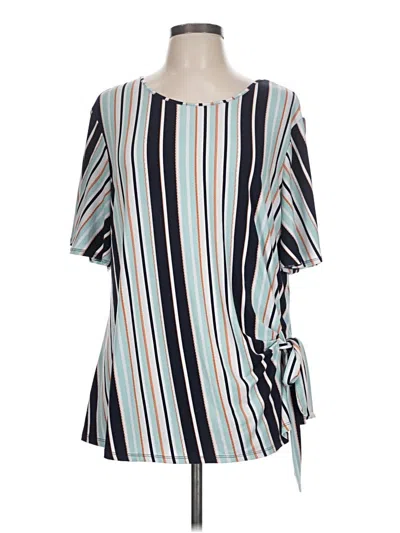 Pre-owned Cato Short Sleeve Blouse In Blue