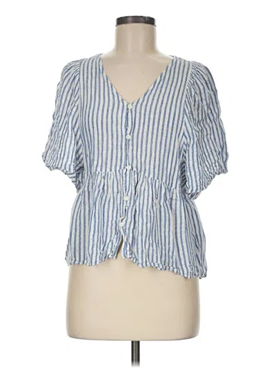 Pre-owned Cato Short Sleeve Blouse In Blue