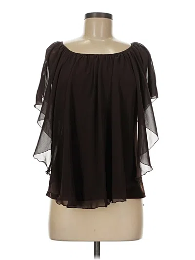 Pre-owned Cato Short Sleeve Blouse In Brown