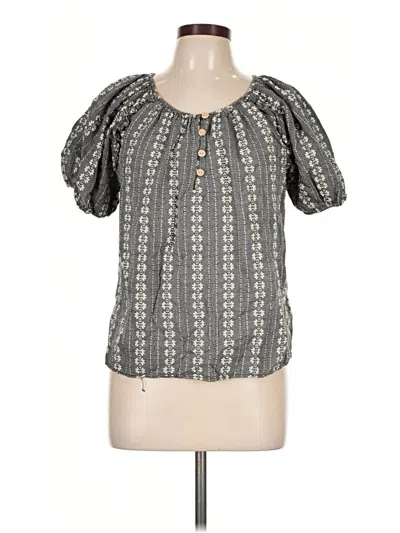 Pre-owned Cato Short Sleeve Blouse In Gray