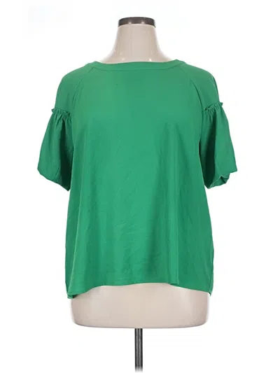 Pre-owned Cato Short Sleeve Blouse In Green
