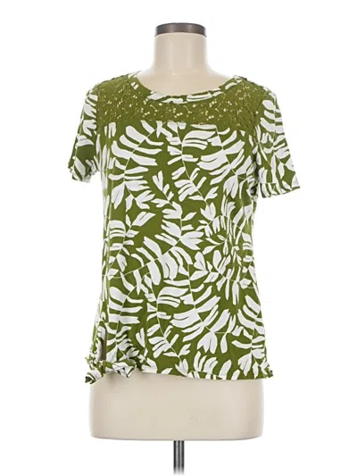 Pre-owned Cato Short Sleeve Blouse In Green