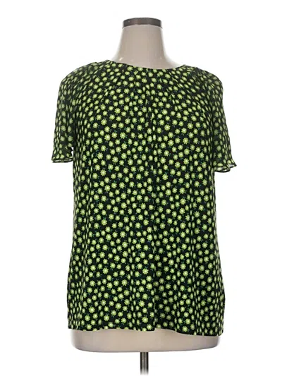 Pre-owned Cato Short Sleeve Blouse In Green