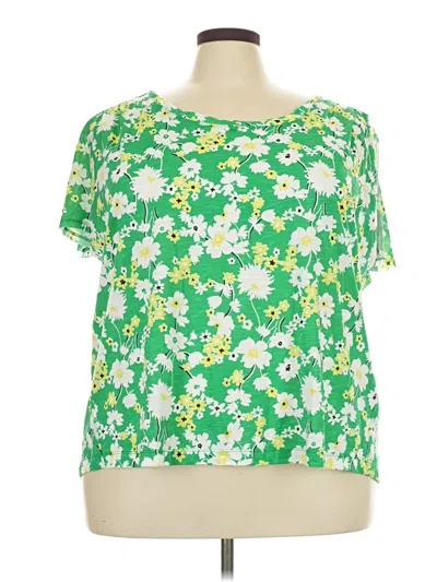Pre-owned Cato Short Sleeve Blouse In Green