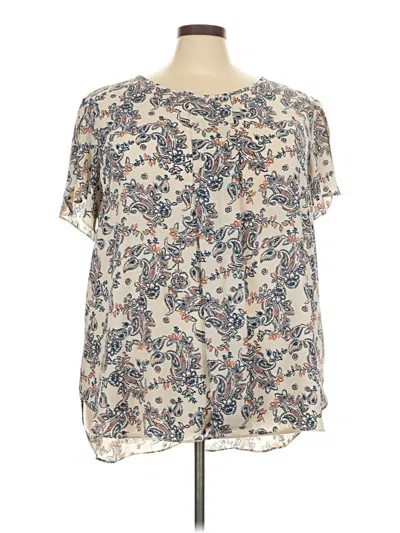 Pre-owned Cato Short Sleeve Blouse In Ivory