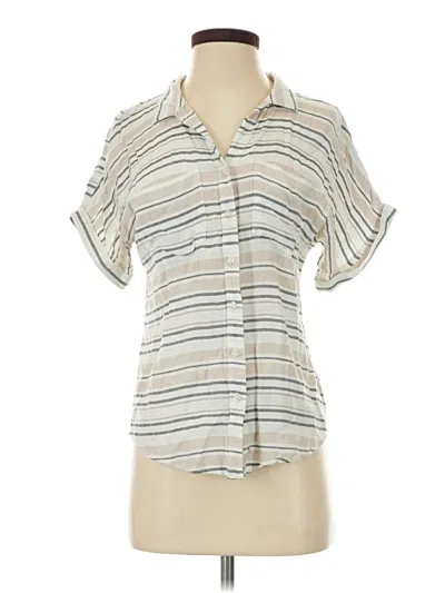 Pre-owned Cato Short Sleeve Blouse In Ivory