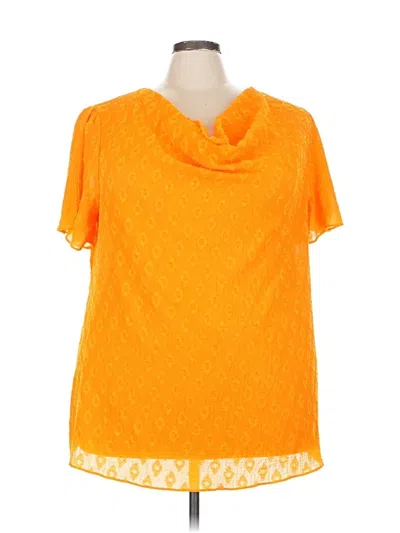 Pre-owned Cato Short Sleeve Blouse In Orange