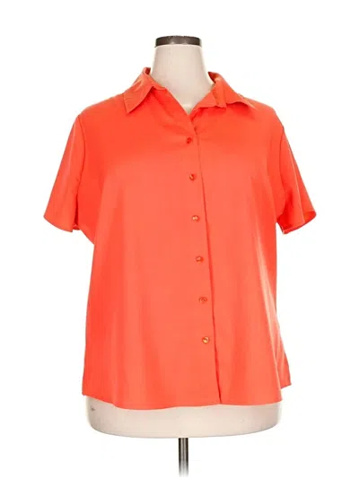 Pre-owned Cato Short Sleeve Blouse In Orange