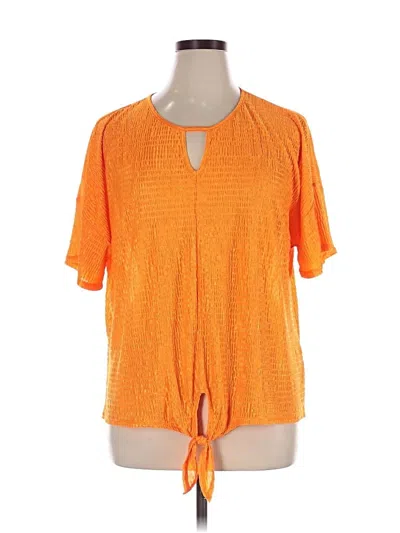 Pre-owned Cato Short Sleeve Blouse In Orange