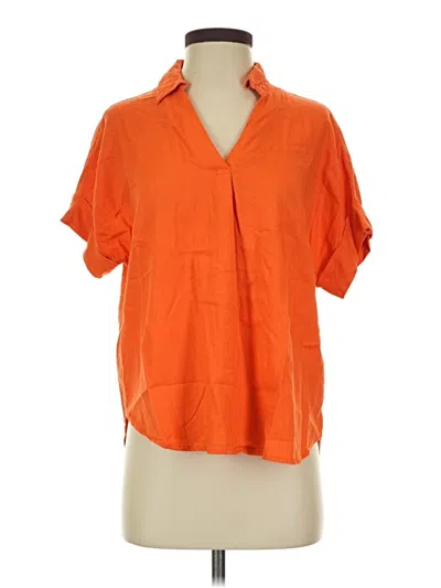 Pre-owned Cato Short Sleeve Blouse In Orange
