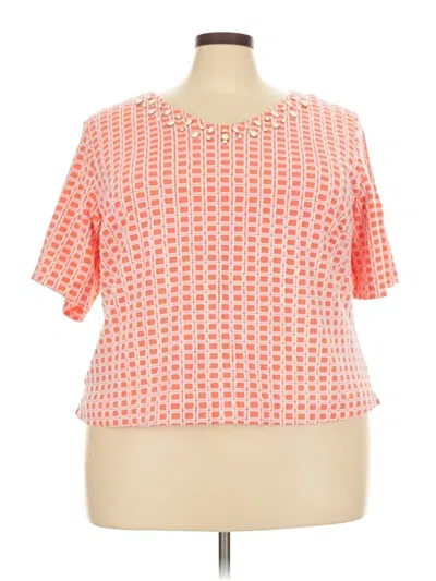 Pre-owned Cato Short Sleeve Blouse In Orange