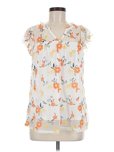 Pre-owned Cato Short Sleeve Blouse In Orange