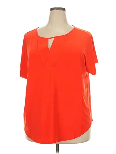 Pre-owned Cato Short Sleeve Blouse In Orange