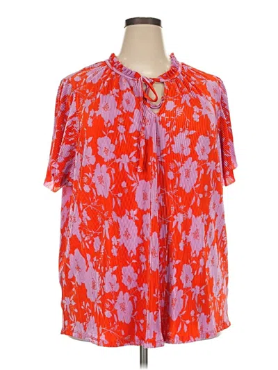 Pre-owned Cato Short Sleeve Blouse In Orange