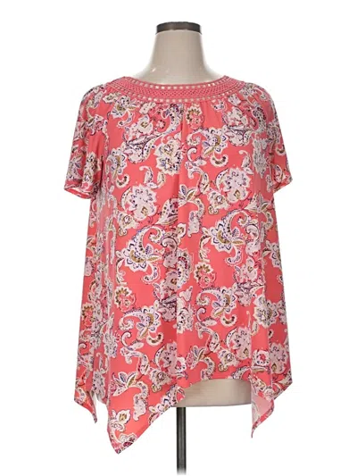 Pre-owned Cato Short Sleeve Blouse In Pink