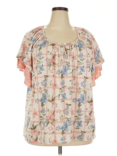Pre-owned Cato Short Sleeve Blouse In Pink