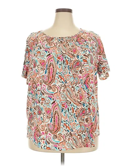 Pre-owned Cato Short Sleeve Blouse In Pink