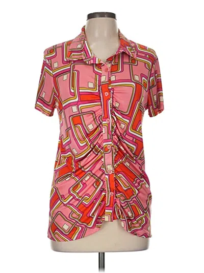 Pre-owned Cato Short Sleeve Blouse In Pink