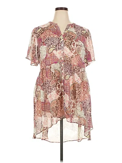 Pre-owned Cato Short Sleeve Blouse In Pink