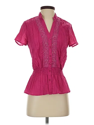 Pre-owned Cato Short Sleeve Blouse In Pink
